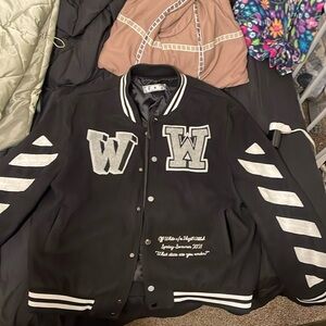 Off white Varsity jacket for sale
No rips
No holes
Good condition